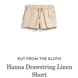 Kut From The Cloth Hanna Drawstring Linen Shorts